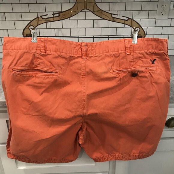 American Eagle Outfitters Shorts Mens 44 Orange Prep Chino Flat Front Summer - Picture 4 of 10